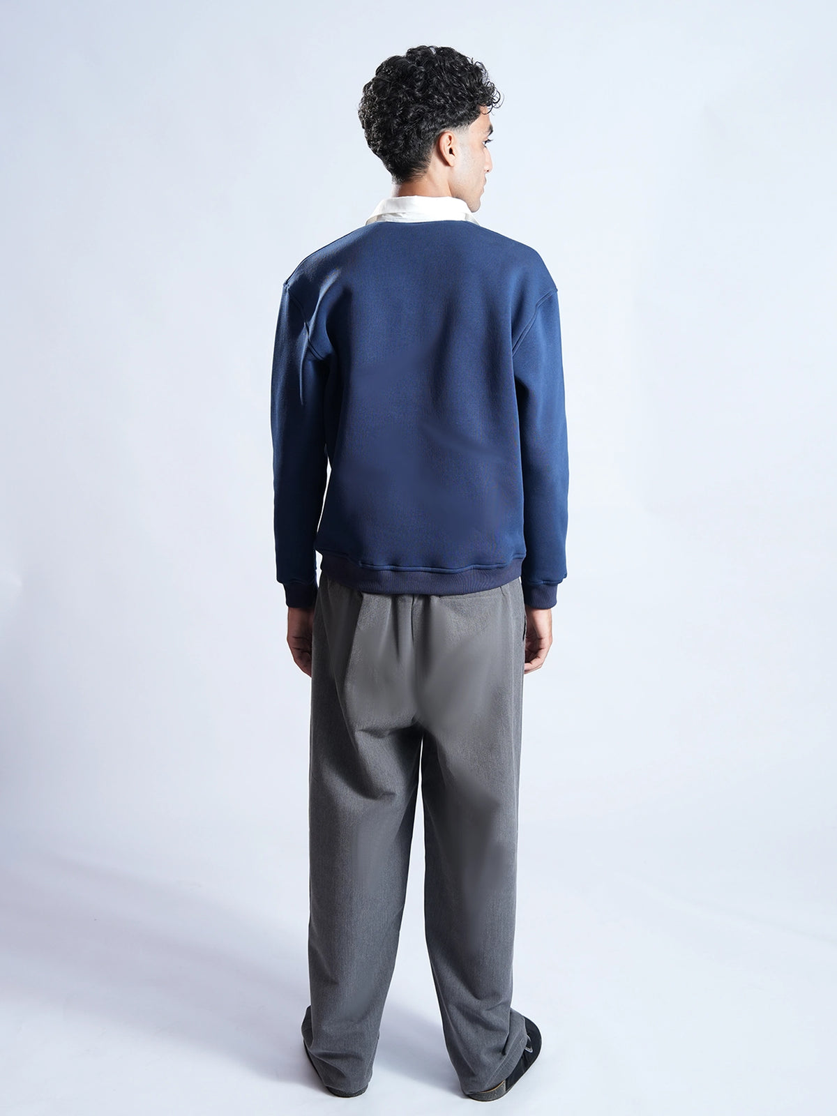 Classic Navy Blue with Grey Collar