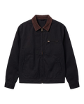 Workwear Jacket - Black with Brown Collar