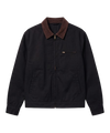 Workwear Jacket - Black with Brown Collar