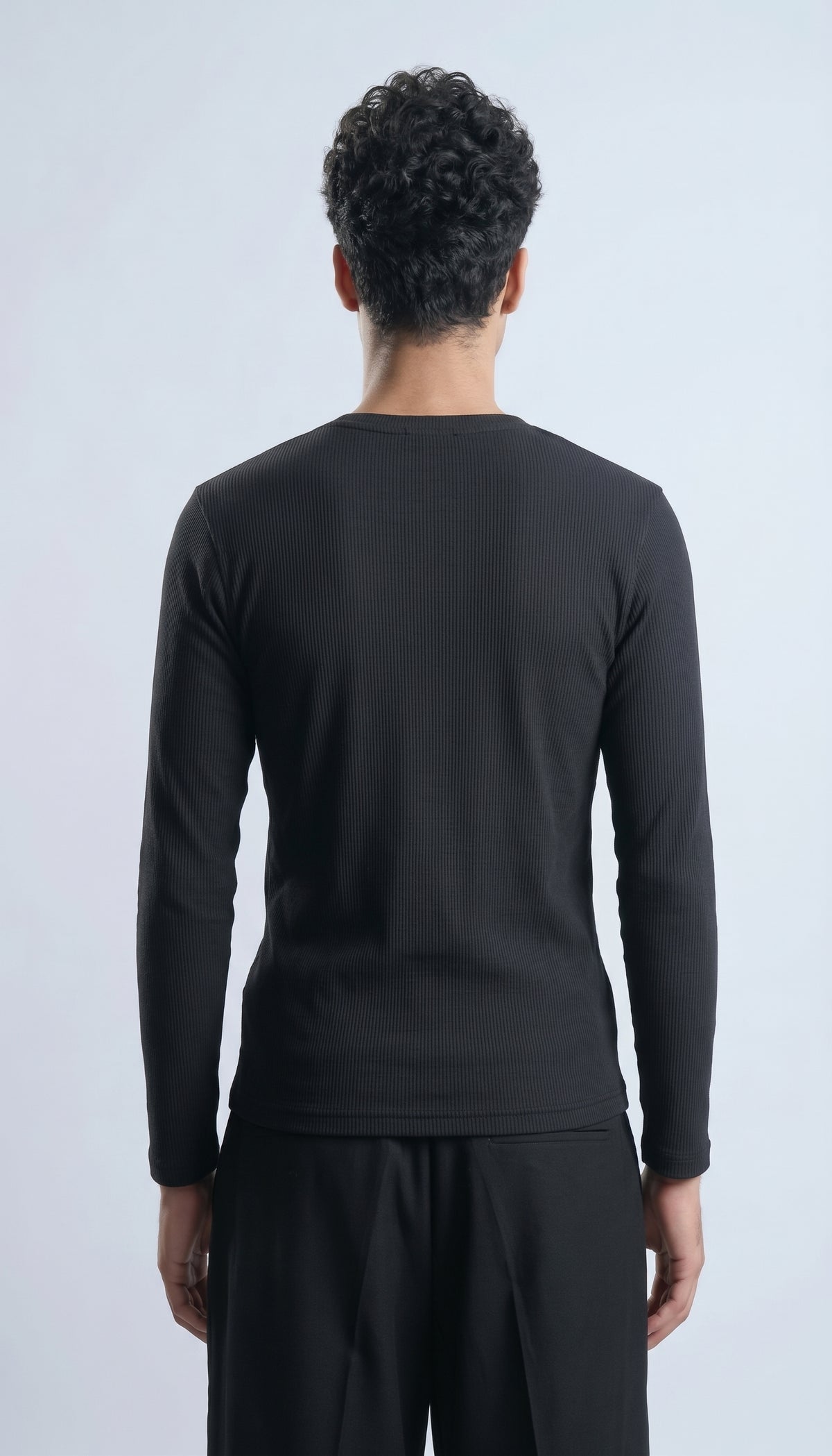 Black Relaxed Fit Long Sleeve Henley