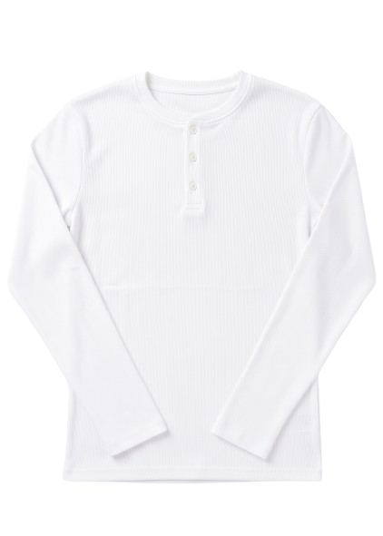 Long Sleeve Henly shirt White