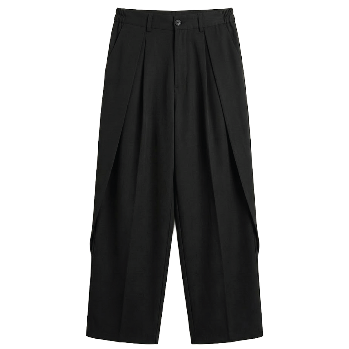 Wide-Leg Double-Pleated Trousers