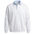 Classic White Polo with Baby Blue Collar