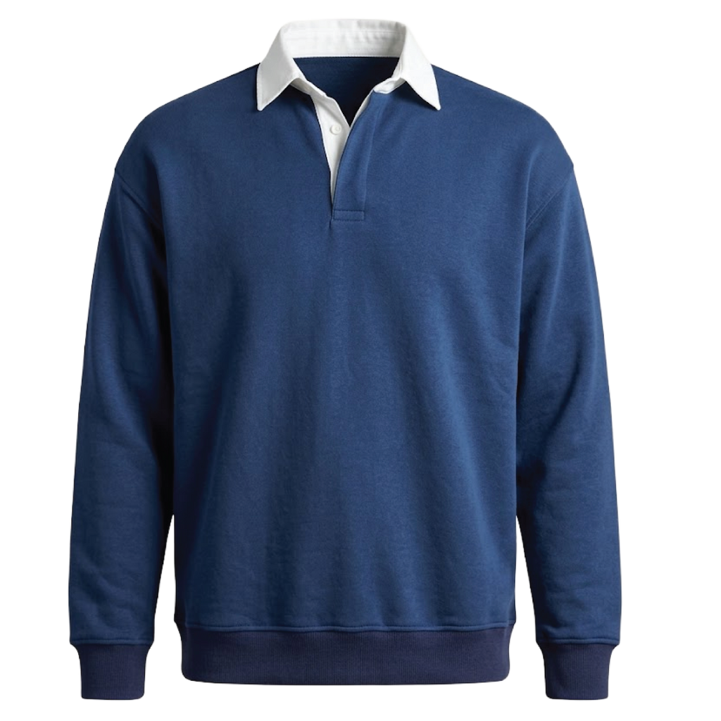 Classic Navy Blue with Grey Collar